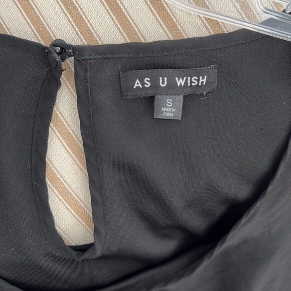 AS U Wish S Black & Gold Cocktail / Event Dress Wedding Evening Party - Picture 5 of 7